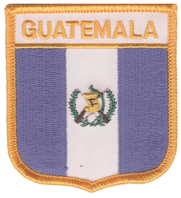 GUATEMALA Medium Flag Shield Souvenir Embroidered Patch