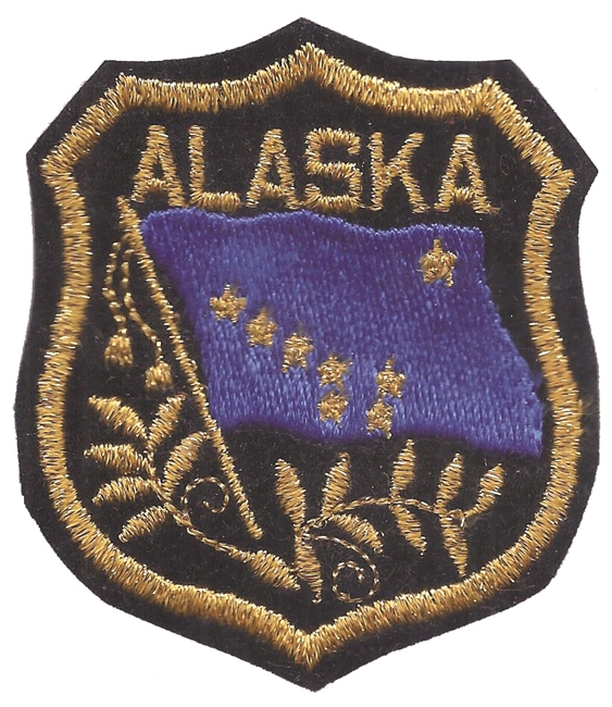 ALASKA mylar shield uniform or souvenir embroidered patch, AK