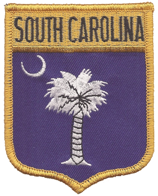 South Carolina Large Flag Shield Uniform Or Souvenir Embroidered Patch, Sc